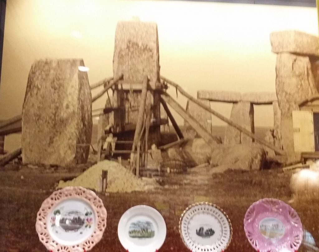 20th Century Photo of Stonehenge stones being propped up