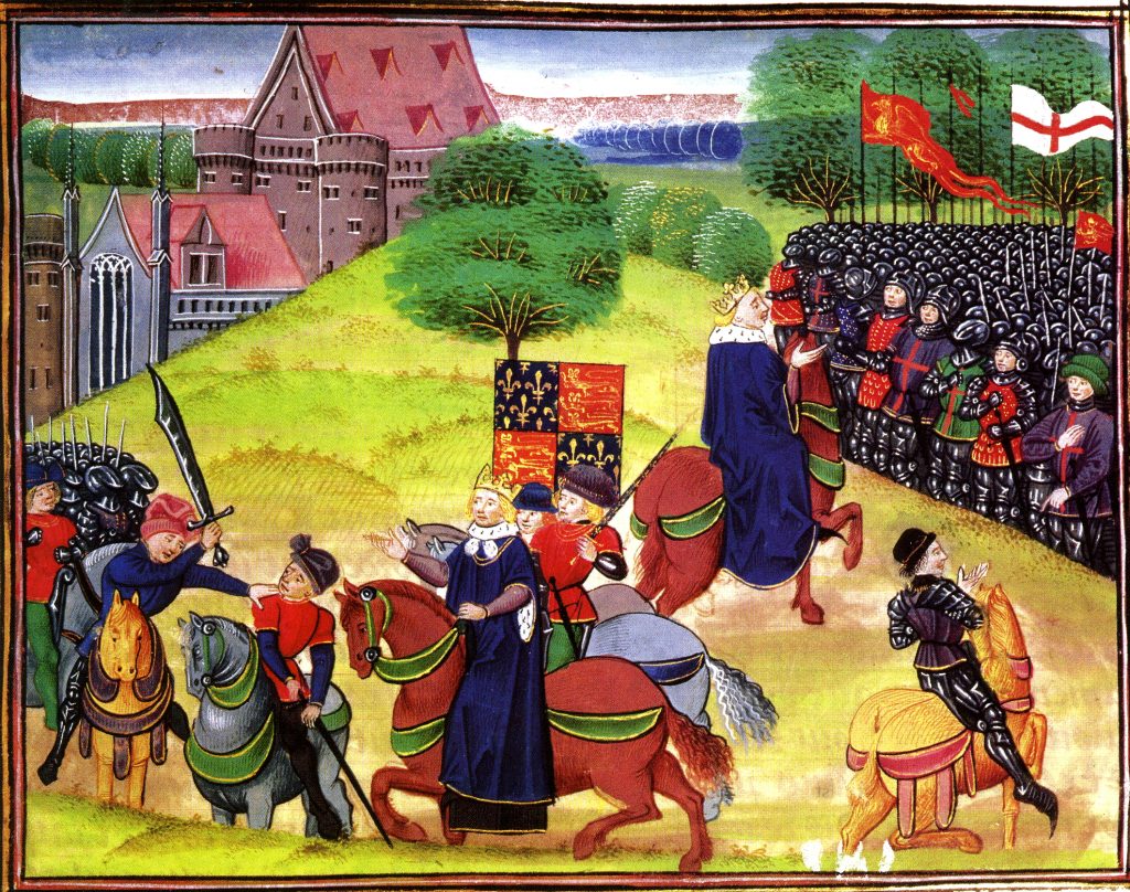 Mediaeval Manuscript of Peasants Revolt at Smithfield