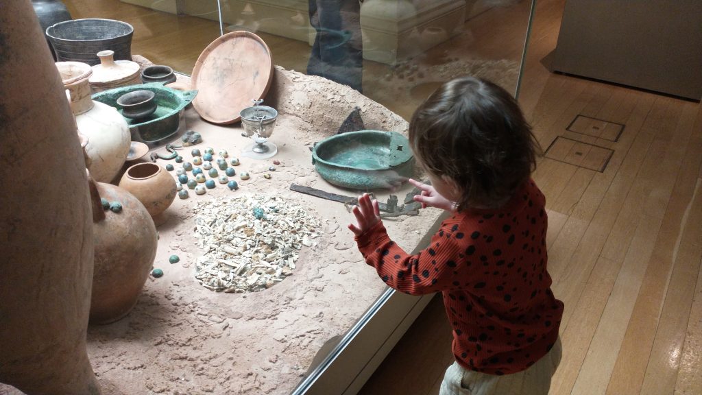 Toddler Friendly Display Case at the British Museum.