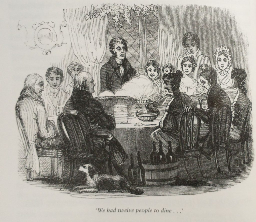 To show a Christmas celebration in the Victorian period, probably twelfth night