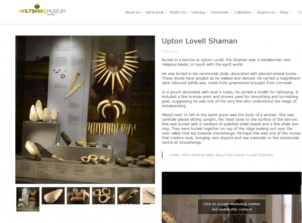 Upton lovell 'shaman' display wiltshire museum
