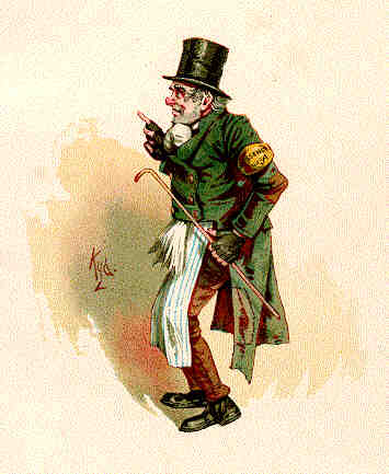 Dickens character Trotty Veck waits to run a message