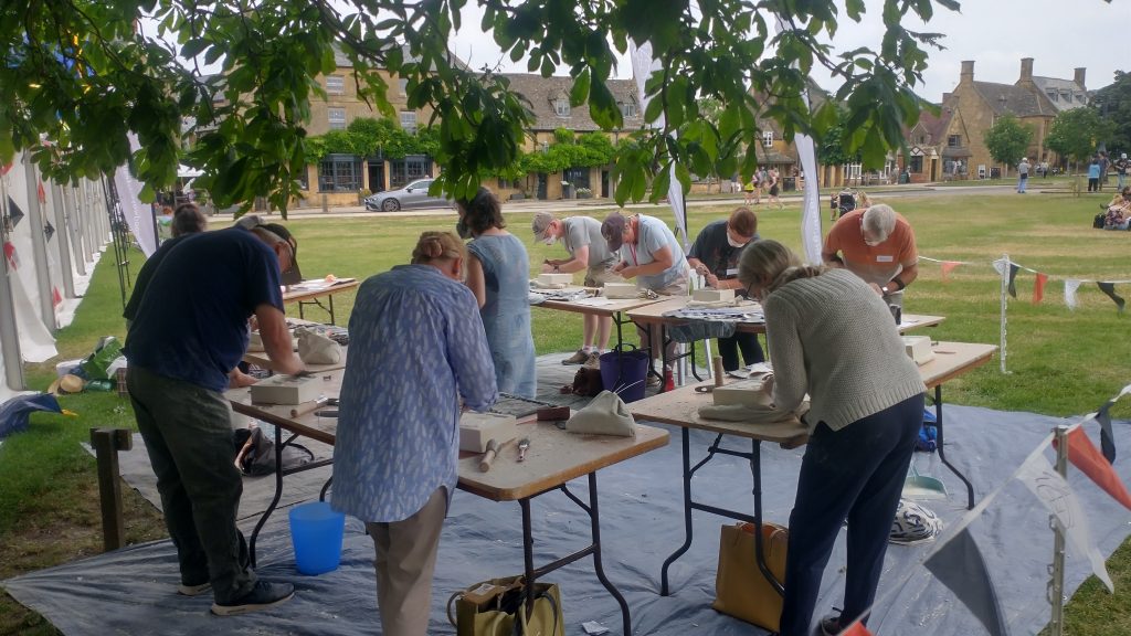 Sculptors at the Great Broadway Paint off.