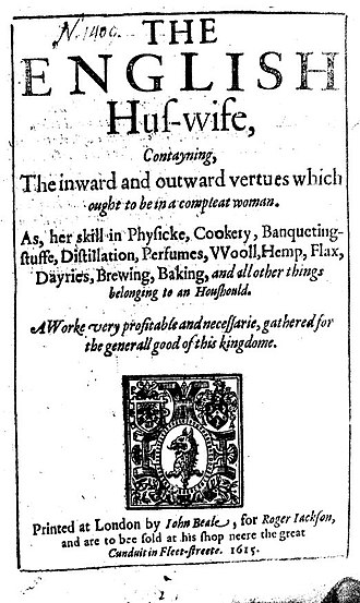 The English Huswife by Gervasse Markham, frontispiece