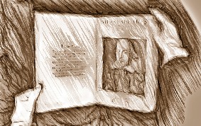 Sketch of the First Folio by William Shakespeare
