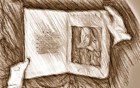 Sketch of the First Folio by William Shakespeare