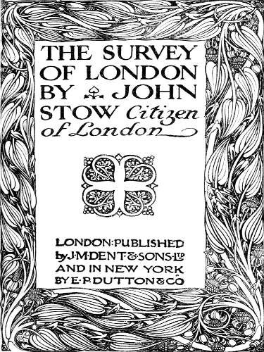 Cover page of The Survey of London by John Stow from Project Gutenberg