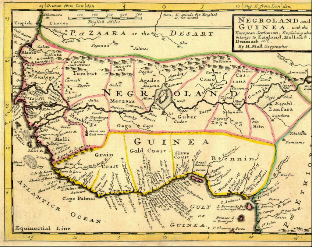 Map of the Guinea Coast and Colonial territories
