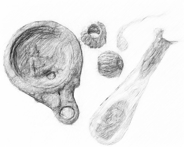Sketch of Roman burial goods from Holborn 2024