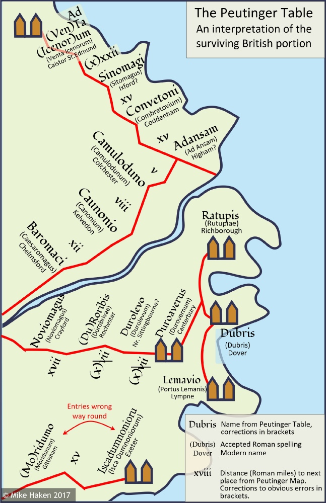 Representation of a Roman Map with the top being roughly East.